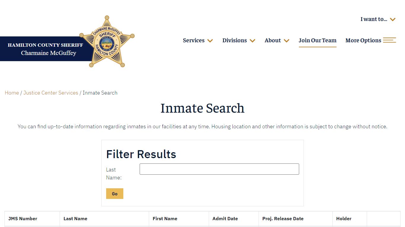 Inmate Search - Hamilton County Sheriff's Office - hcso.org
